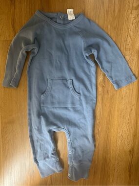 Baby Blue Long-Sleeve One-Piece Romper